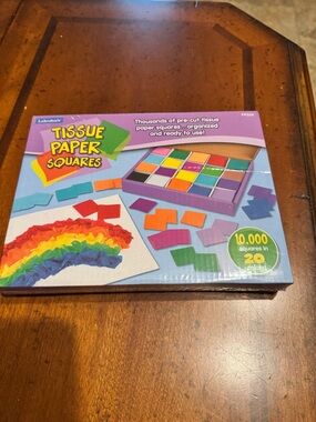 10,000 Lakeshore Craft Tissue Paper Squares, 1.5" x 1.5" in 20 colors Great Gift